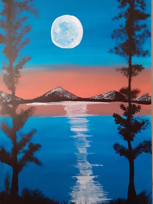 LAGO EN LAS MONTAÑAS (40 x 60cm).